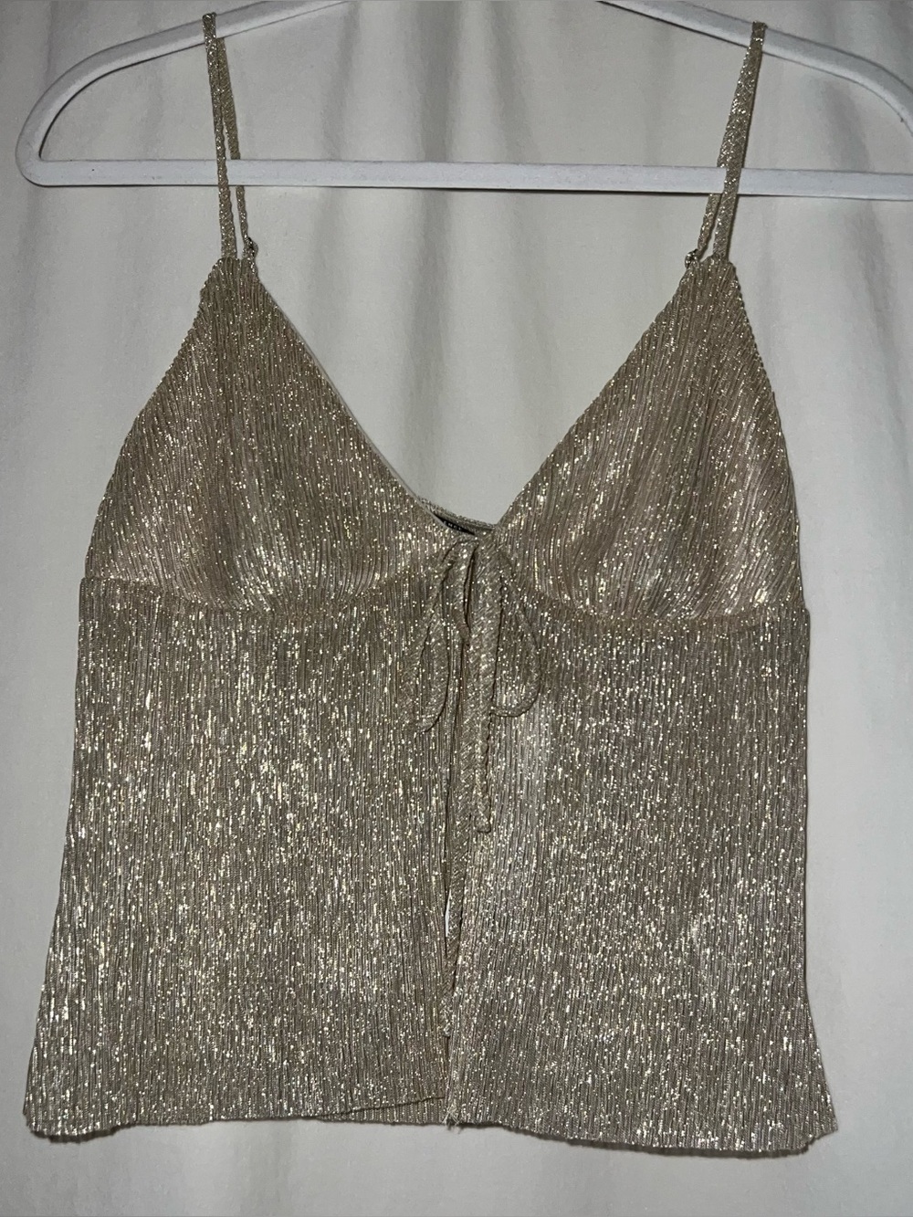 Silence + Noise Polly Plisse Split Front Flyaway Tank Top